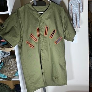 Brand: Jordan baseball jersey. Army green. Size medium